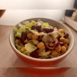 Energetska šarena salata sa crvenim pasuljem i leblebijama