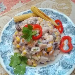 Pileća salata sa bejbi kukuruzom i pasuljem