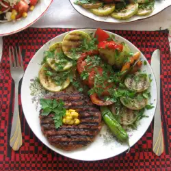 Srpski đevrek sa mariniranim povrćem na roštilju