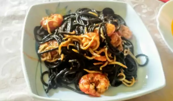 Crne špagete Morski plodovi