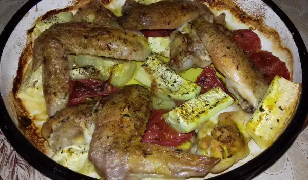 Čudesna pečena krilca sa tikvicama i paradajzom