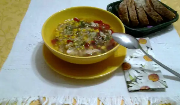 Pileća supa sa kukuruzom i paprikama