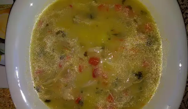 Seoska pileća supa sa kuvanom zaprškom