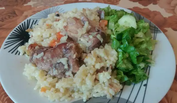 Zapečeno svinjsko meso sa pirinčem i povrćem
