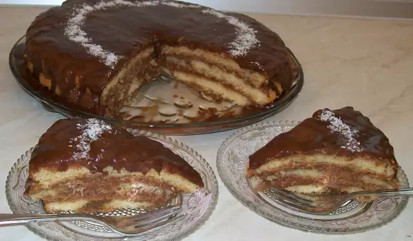 Torta sa bananama i tečnom čokoladom