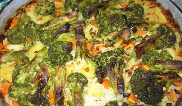 Zapečen brokoli sa pirinčem