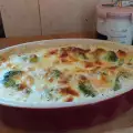 Zapečen brokoli, pečurke i šunka