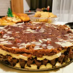 Praznična keks torta sa vazdušastim kremom i rolerima