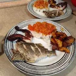 Egzotičan ručak sa oradom, hobotnicom, plantainom i basmati pirinčem