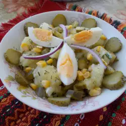 Vegan krompir salata sa belim lukom