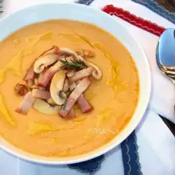 Krem supa od leblebija sa slaninom i pečurkama