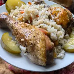 Piletina sa pirinčem i belim vinom u rerni