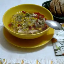 Pileća supa sa kukuruzom i paprikama