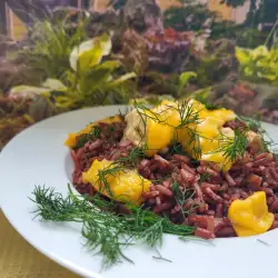 Pileći zalogaji sa crvenim pirinčem i sirevima