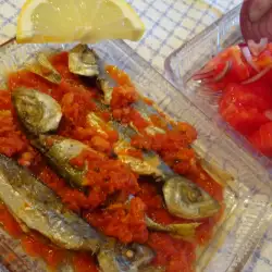 Sveža riba na roštilju sa paradajz sosom