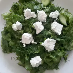 Zelena salata sa mirođijom, krastavcem i sirom