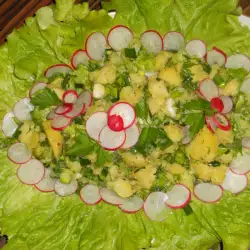 Krompir salata s lukom i zelenom salatom