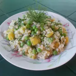 Salata od pirinča, graška i boranije