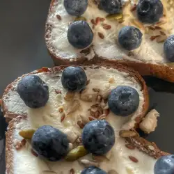 Zdrav tost sa sitnim sirom, semenkama i borovnicama