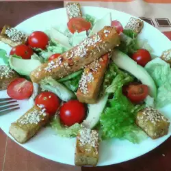Zelena salata sa tofuom i čeri paradajzom
