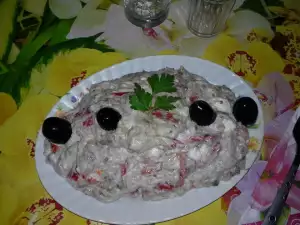 Kidana salata sa pečenim paprikama i patlidžanom