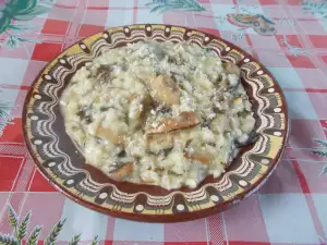 Pečurke sa parmezanom, zeljem i pirinčem