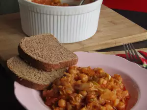 Posni sveži kupus sa leblebijama u rerni