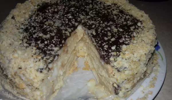 Keks torta sa kremom od vanile i čokoladom