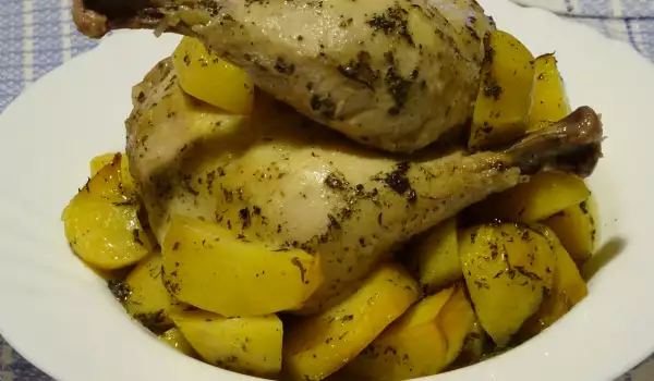 Pileći bataci sa dinstanim krompirom na provansalski način