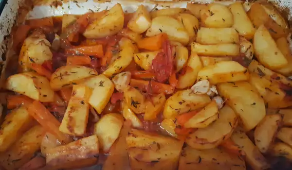 Krompir sa šargarepom u rerni