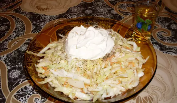 Salata sa kineskim kupusom i sosom od belog luka