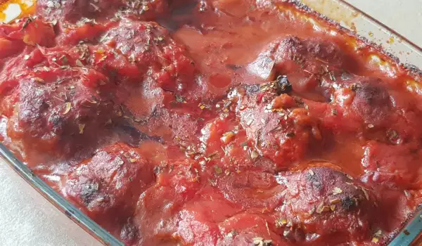 Moje ćufte iz rerne sa paradajz sosom
