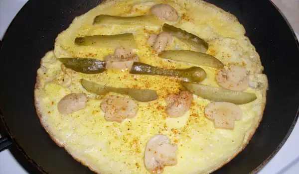 Palačinka omlet sa pečurkama i krastavčićima
