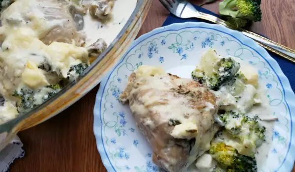 Piletina sa brokolijem, topljenim sirom i pavlakom