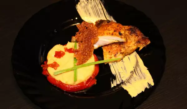 Piletina u tiganju sa pireom od leblebije i crvenim sočivom