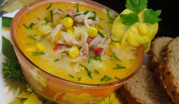 Bogata zimska pileća supa sa kukuruzom