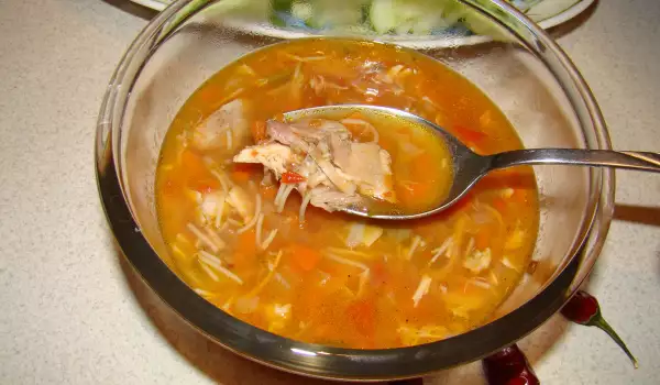 Pileća supa sa paradajzom i fidom