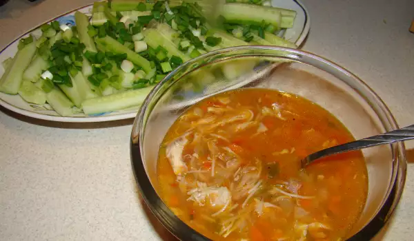 Pileća supa sa paradajzom i fidom
