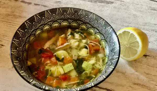 Pileća supa sa mnogo povrća