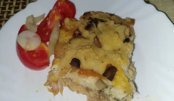 Zapečena piletina sa šampinjonima i hlebom