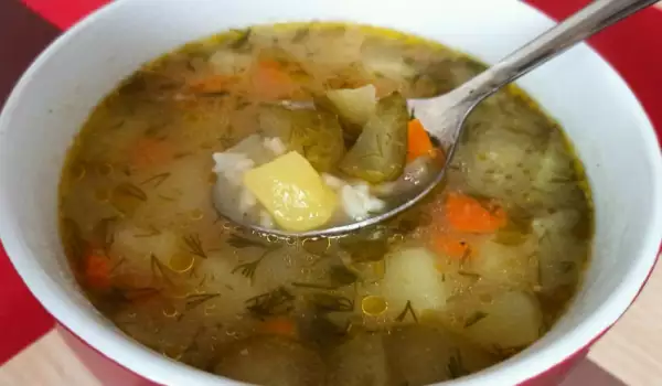 Ruska supa sa kiselim krastavčićima