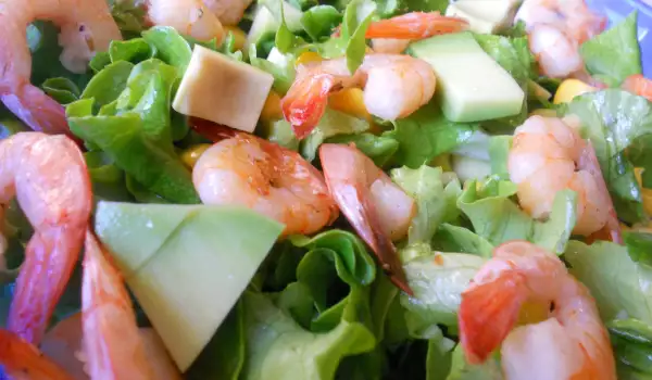 Zelena salata sa škampima
