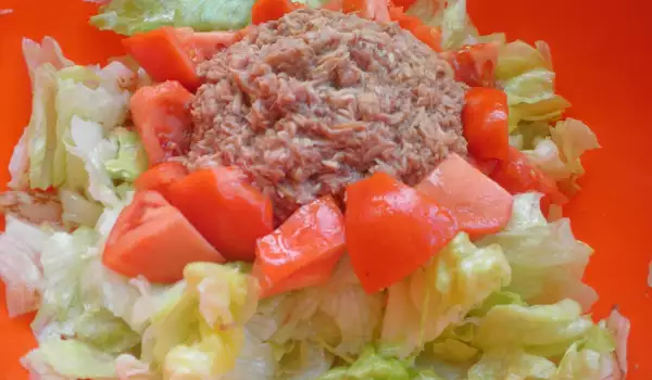 Zelena salata sa tunjevinom iz konzerve