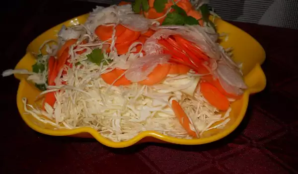 Salata od kupusa, bele rotkve i šargarepe