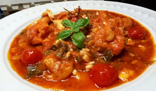 Škampi na grčki način sa sosom od paradajza