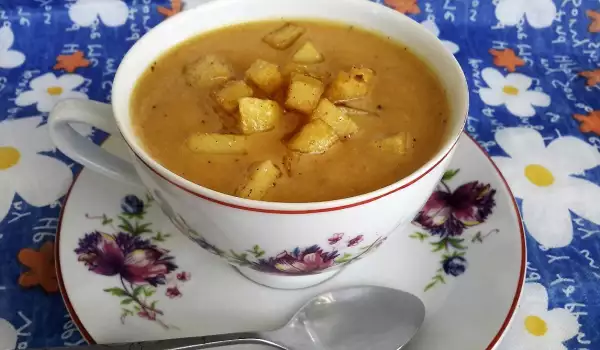 Krem supa sa bundevom i krutonima od krompira