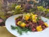 Pileći zalogaji sa crvenim pirinčem i sirevima