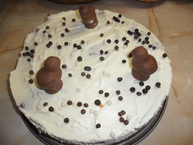 Torta sa uvijenim palačinkama i čokoladom